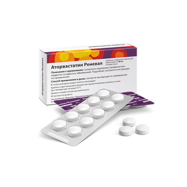 Аторвастатин Реневал 40 мг таблетки 30 шт