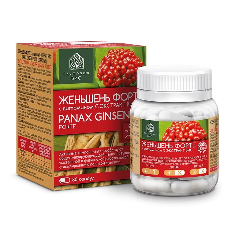 Женьшень Форте с витамином С экстракт-ВИС капсулы 30 шт