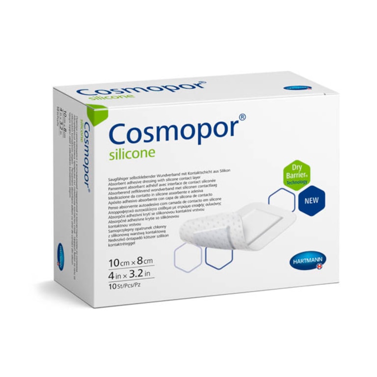 Космопор Силикон Повязка пластырного типа впитывающая 10 см х 8 см 10 шт