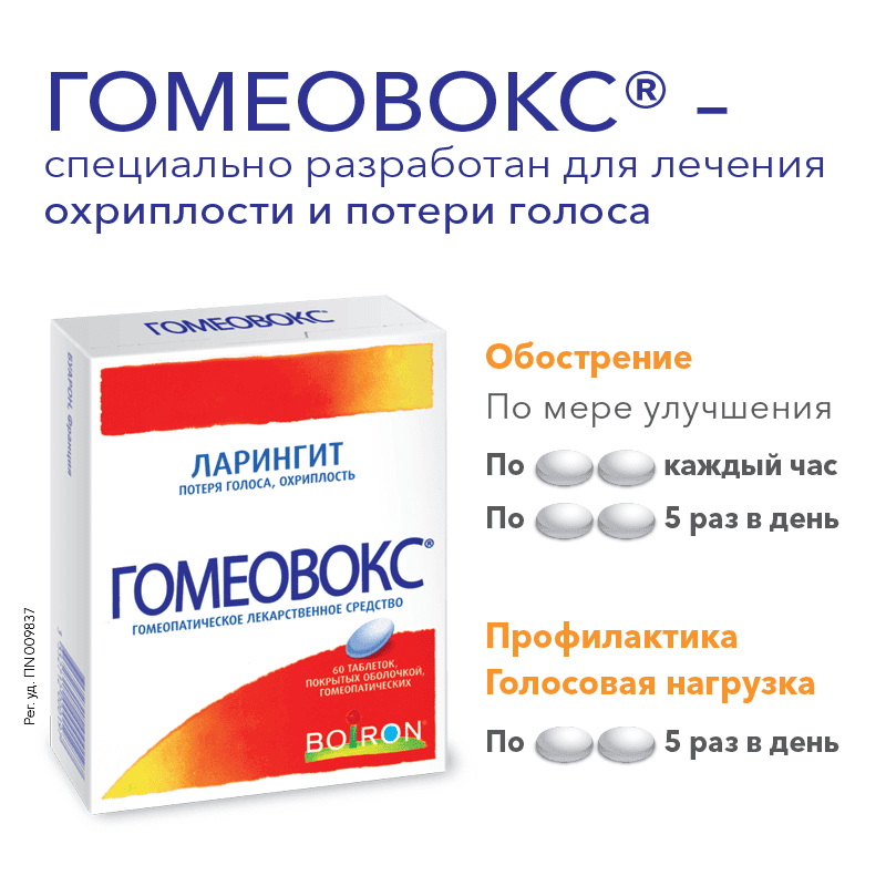 Гомеовокс таблетки гомеопатические 60 шт