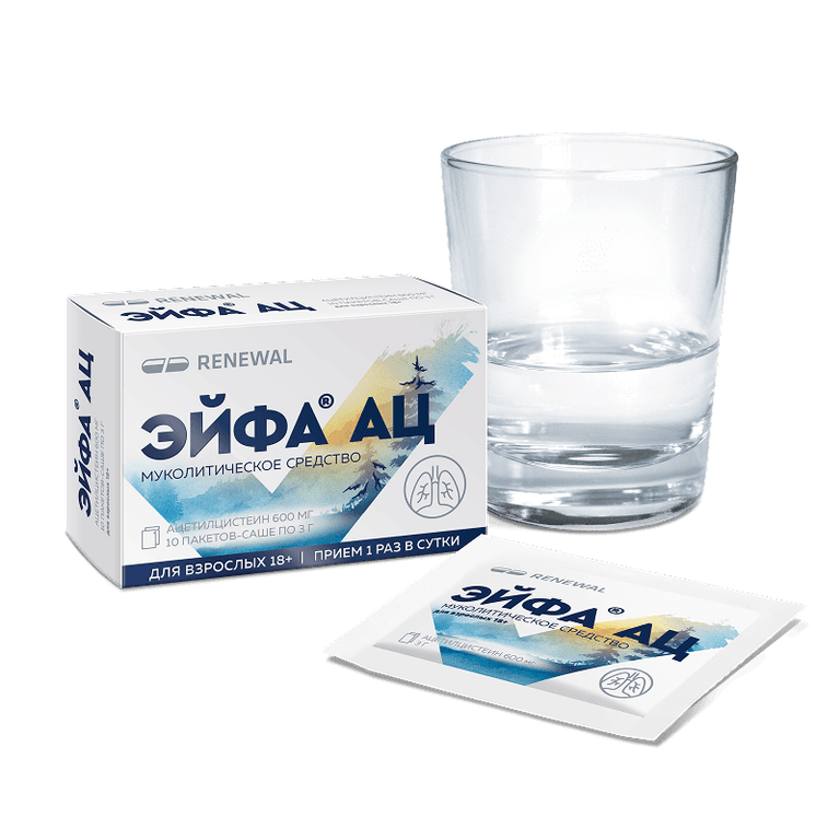 Эйфа АЦ 600 мг гранулы для приготовления раствора 3 г 10 шт