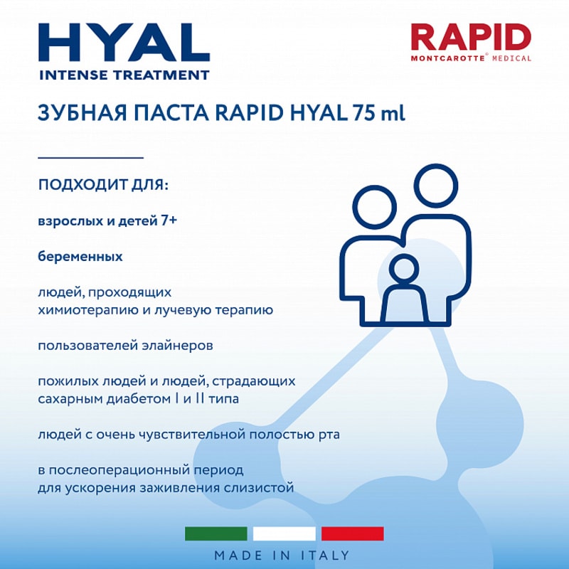 Montcarotte Rapid Hyal Зубная паста интенсивное восстановление 75 мл