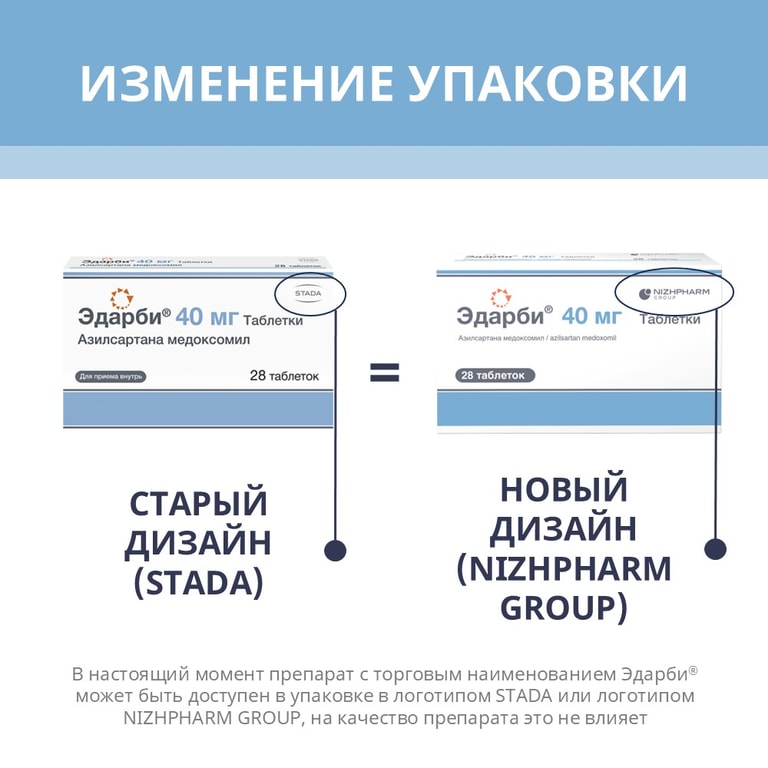 Эдарби 40 мг таблетки 28 шт