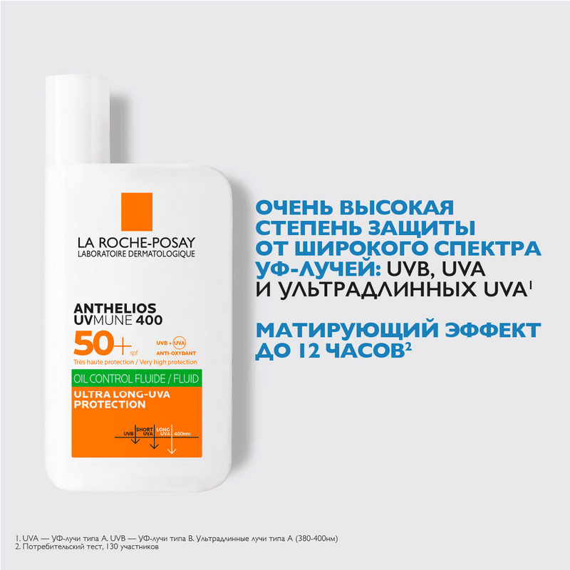 La Roche-Posay Anthelios UVMUNE 400 Флюид солнцезащитный матирующий SPF 50+ 50 мл