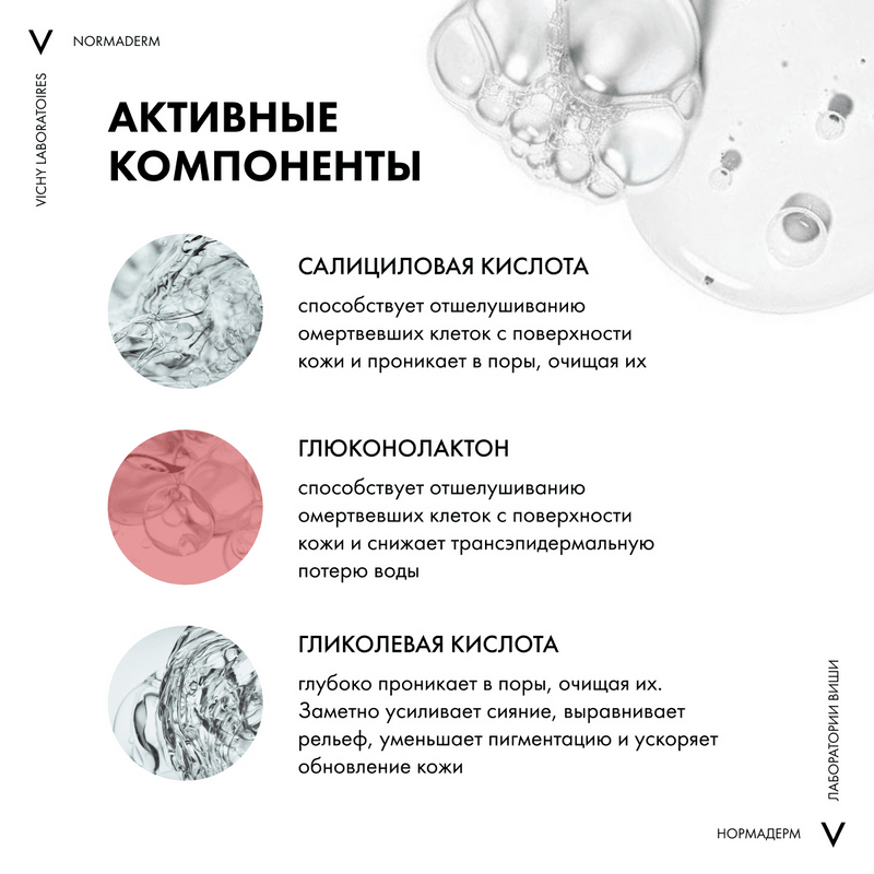 Vichy Normaderm Гель-сыворотка очищающая с эффектом пилинга 125 мл