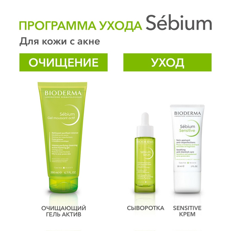 Bioderma Sebium Serum Сыворотка против несовершенств постакне и морщин 30 мл