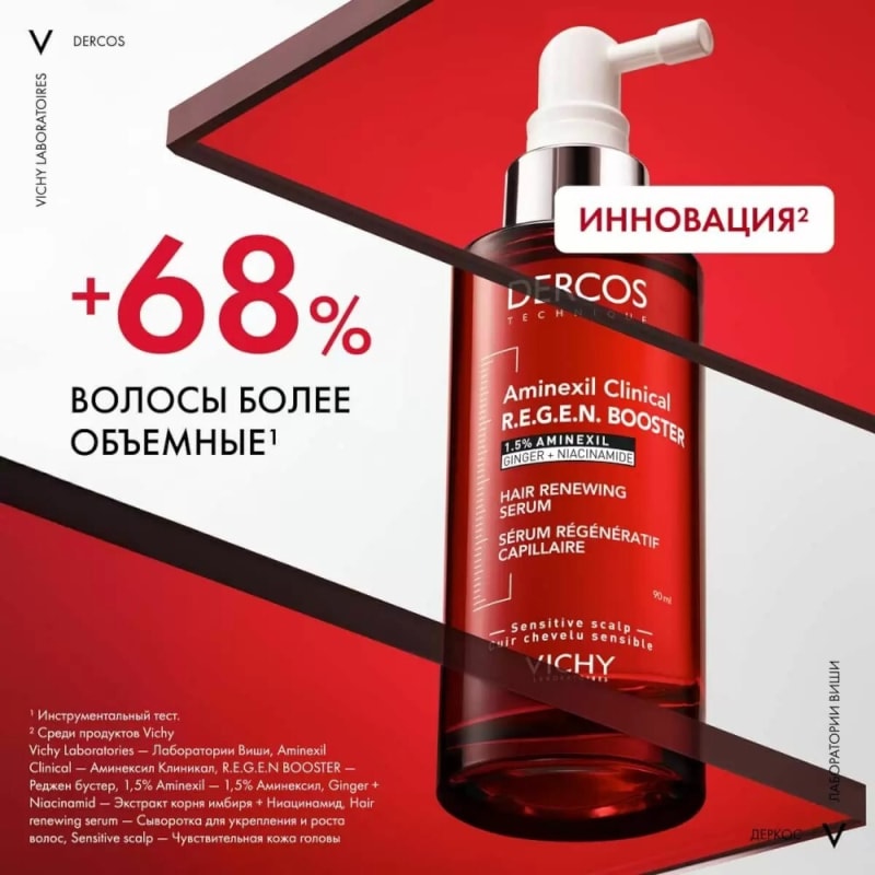 Vichy Dercos Aminexil R.E.G.E.N. Booster Сыворотка для укрепления и роста волос 90 мл