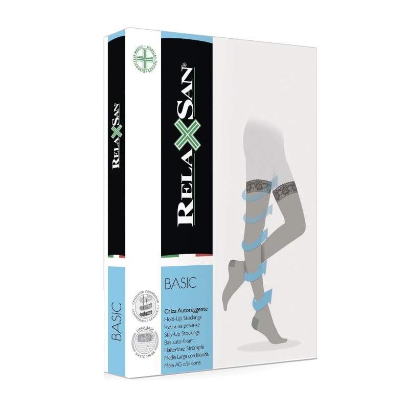 Relaxsan Basic Чулки компрессионные Stay-Up профилактические 70 den размер 4 Черные