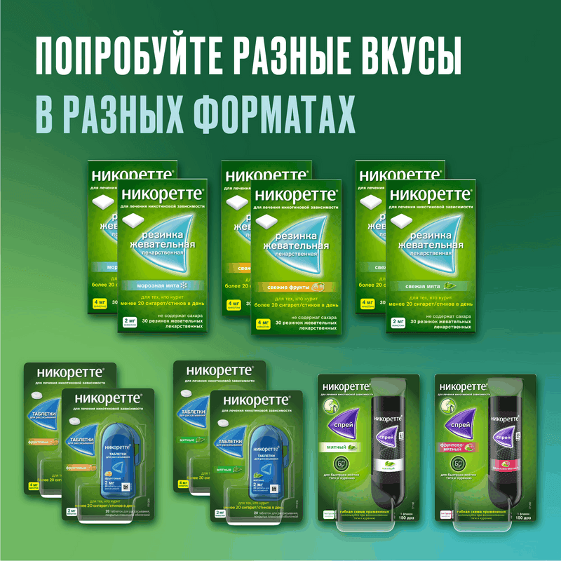 Никоретте 2 мг резинка жевательная лекарственная Свежие фрукты 30 шт