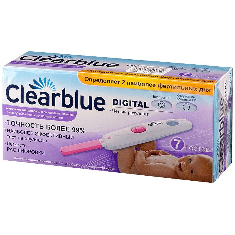 Clearblue Тест на овуляцию цифровой тест-кассета + тест-полоски 7 шт