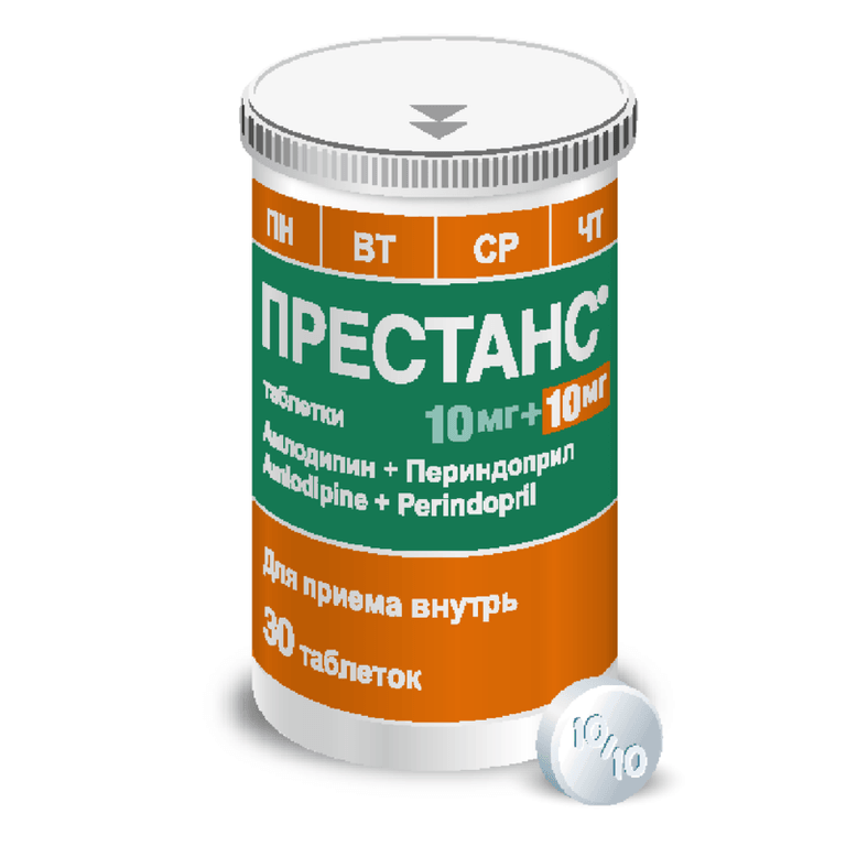 Престанс 10 мг+10 мг таблетки 30 шт