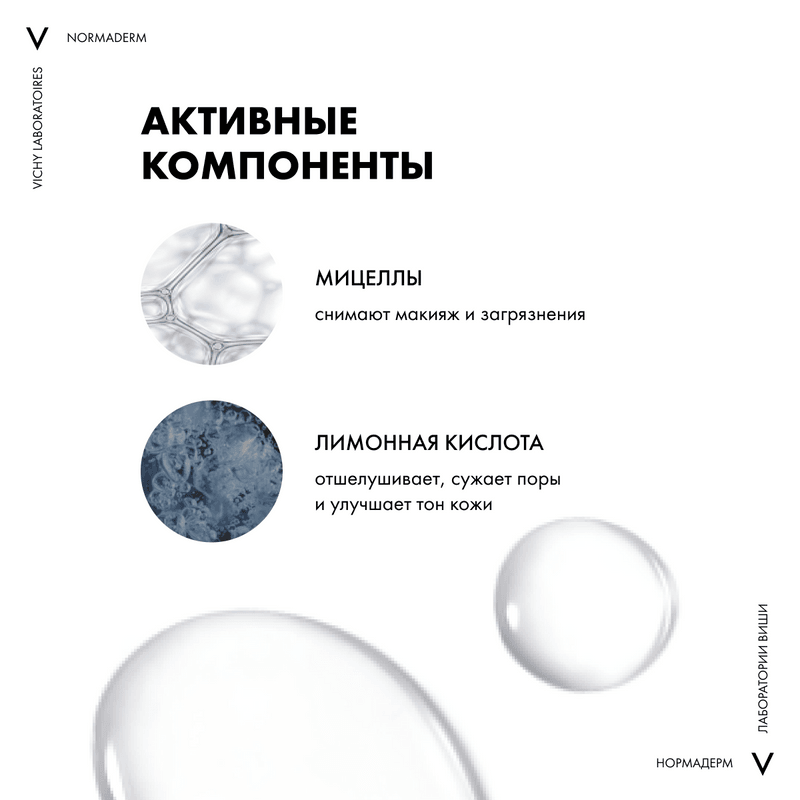 Vichy Normaderm Вода мицеллярная 3в1 для лица и кожи вокруг глаз 200 мл