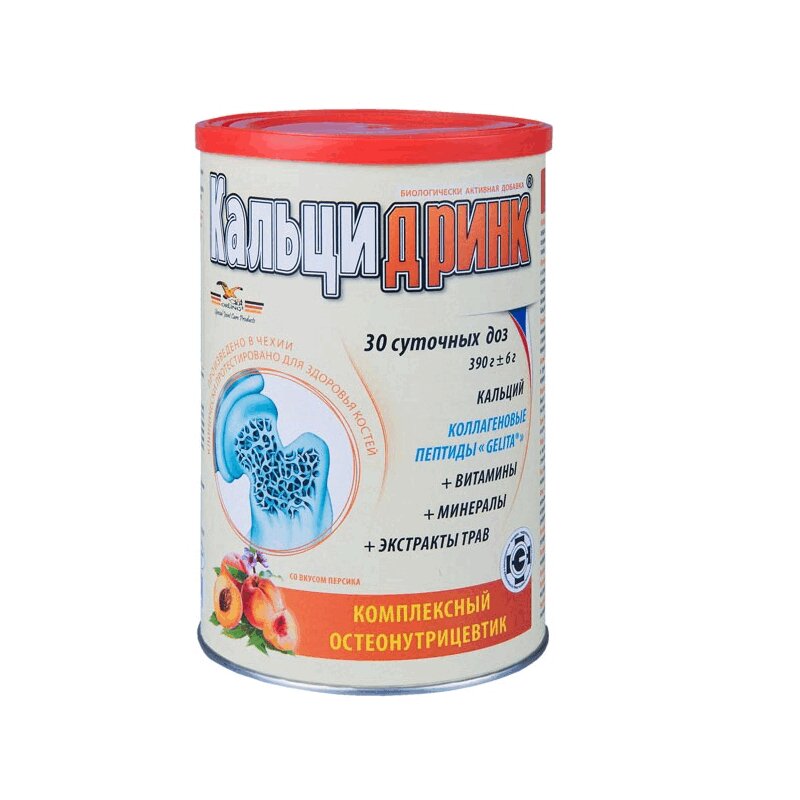 Изображение товара Кальцидринк порошок для раствора Персик 390 г - поддержка костей и суставов