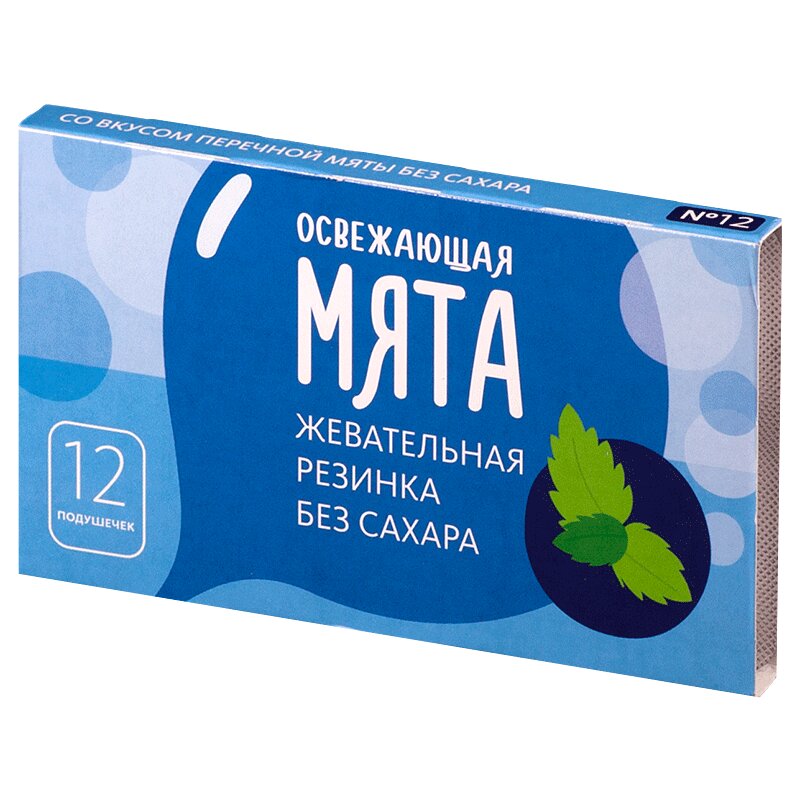 Изображение товара Жевательная резинка без сахара Мята Перечная 12 шт Гуслица