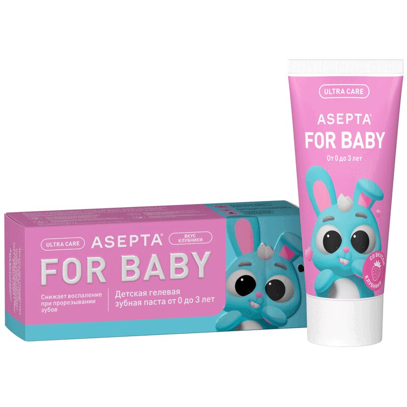 Изображение товара Asepta Baby Зубная паста для детей 0-3 лет 50 мл без фтора вкус тутти-фрутти