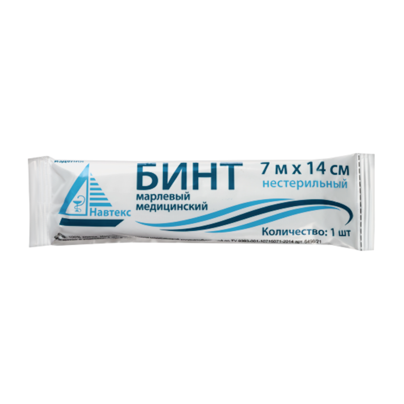 Изображение товара Навтекс марлевый бинт медицинский нестерильный 7 м х 14 см