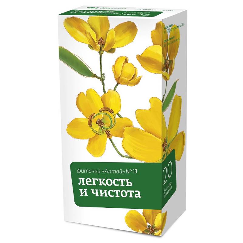 Изображение товара Фиточай Алтай № 13 Легкость и чистота Плоды и листья сенны фильтр-пакеты 20 шт