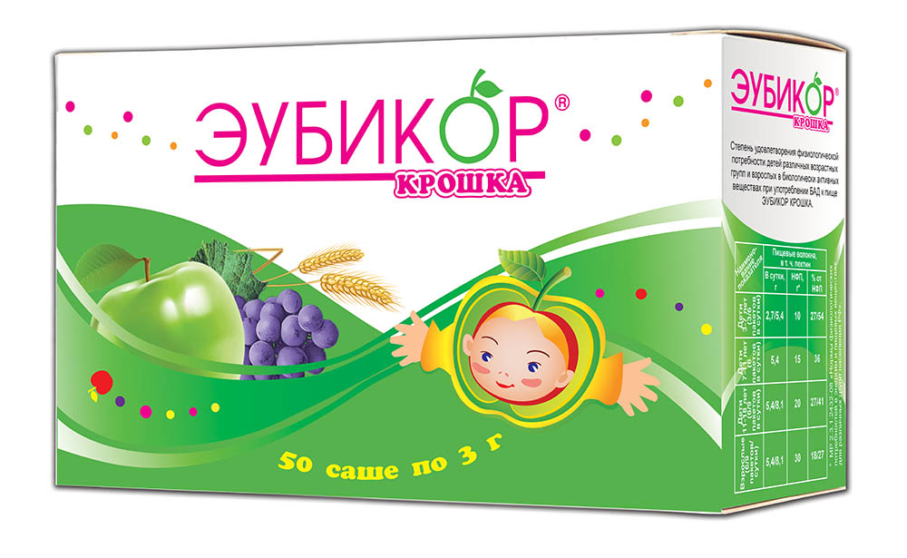 Изображение товара Порошок для приема внутрь Эубикор Крошка 3 г, натуральная поддержка ЖКТ 50 шт