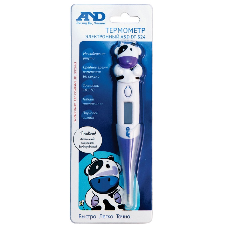 Изображение товара Электронный медицинский термометр DT-624 с коровкой для детей и взрослых