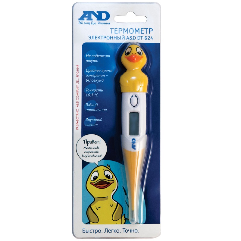 Изображение товара Электронный медицинский термометр AND DT-624 Утка для тела и воды