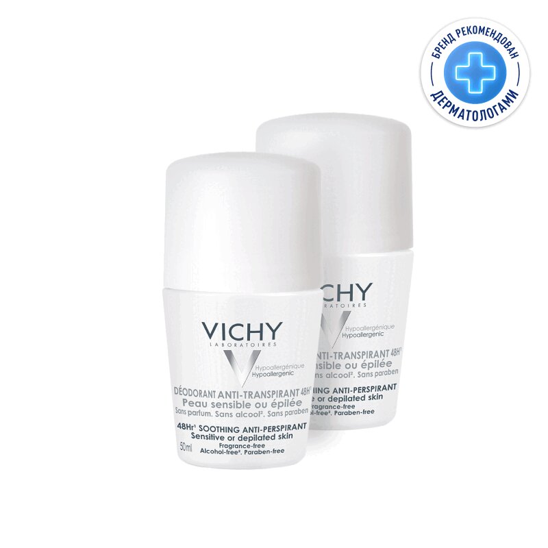 Изображение товара Vichy Дезодорант шариковый для чувствительной кожи 48 ч 50 мл 2 шт