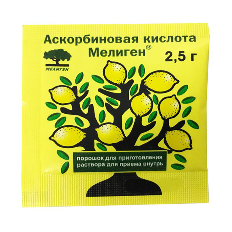 Изображение товара Аскорбиновая кислота Мелиген порошок для приготовления раствора 2,5 г 1 шт
