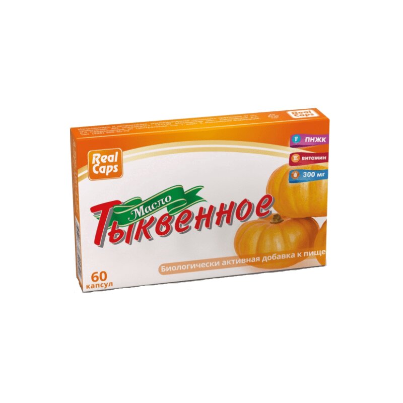 Изображение товара RealCaps Тыквенное масло капсулы 60 шт натуральный продукт для здоровья