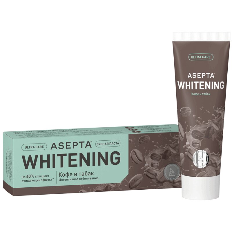 Изображение товара Asepta Зубная паста Кофе и Табак 75 мл для отбеливания и здоровья десен