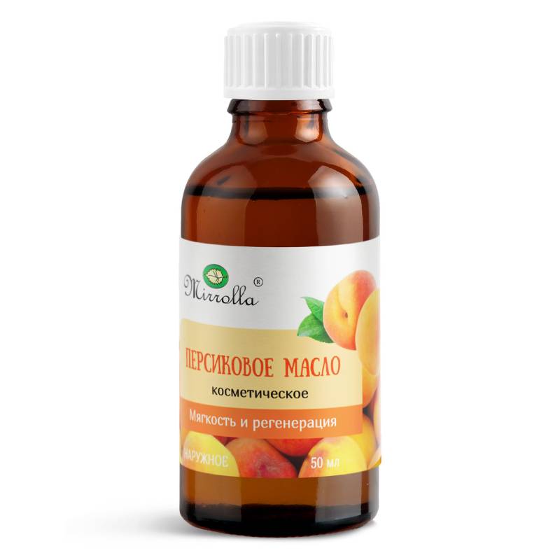 Изображение товара Масло косметическое Персиковое Mirrolla 50 мл натуральное ухаживающее масло