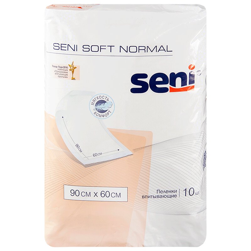 Изображение товара Seni Soft Normal Пеленки впитывающие одноразовые 60 см x 90 см 10 шт