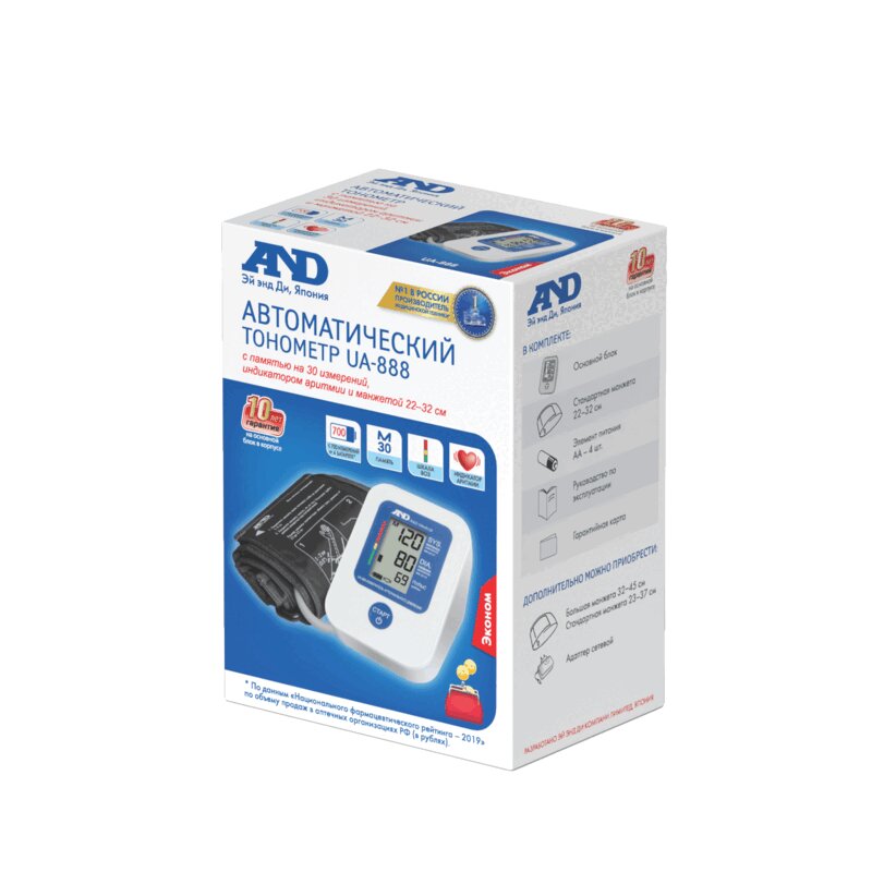 Изображение товара AND Тонометр автоматический UA-888 Эконом
