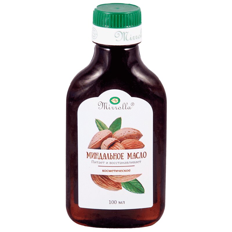 Изображение товара Миндальное косметическое масло Mirrolla 100 мл для ухода за кожей и волосами