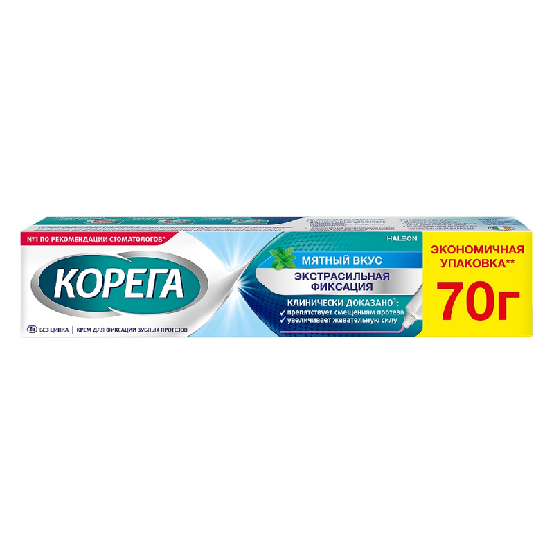 Изображение товара Крем для фиксации зубных протезов Корега Экстра сильной фиксации Мята 70 г