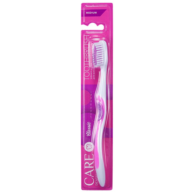 Изображение товара Care Dental Classic зубная щетка средней жесткости с антибактериальной подушечкой
