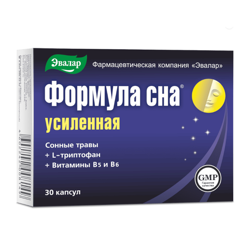 Изображение товара Эвалар Формула сна усиленная капсулы для быстрого и качественного сна 30 шт