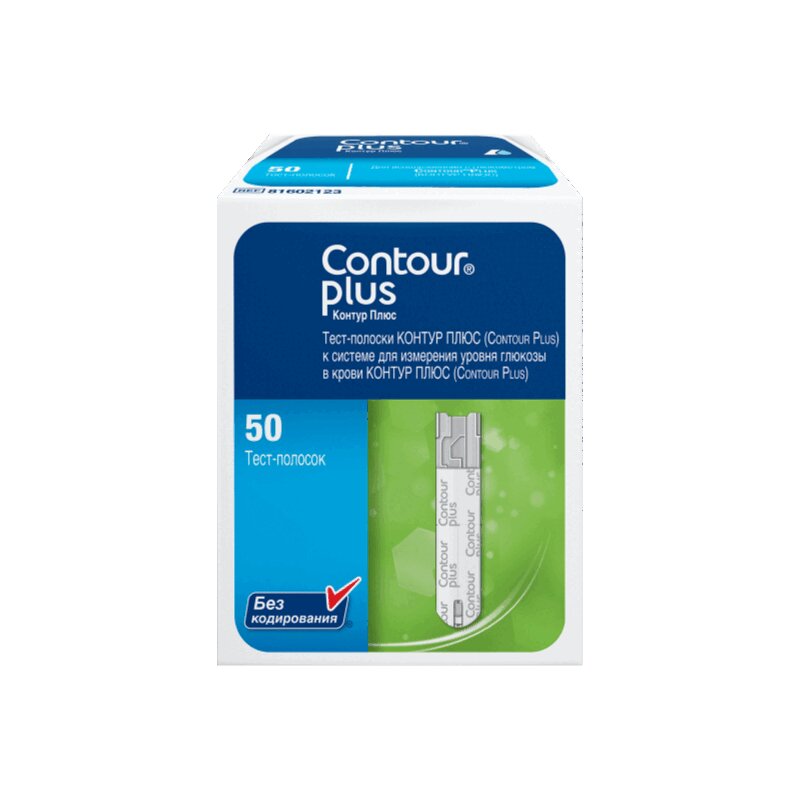 Изображение товара Тест-полоски Contour Plus для глюкометра 50 шт