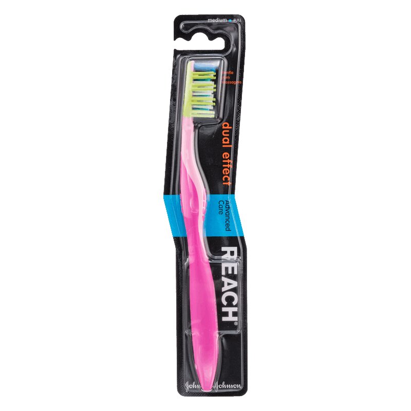 Изображение товара Зубная щетка Reach Dual Effect Средняя с массажем и чисткой труднодоступных участков