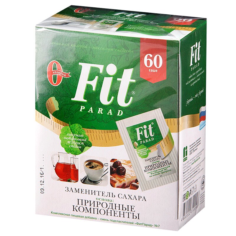 Изображение товара FitParad №7 Заменитель сахара с экстрактом стевии и эритрит 60 шт