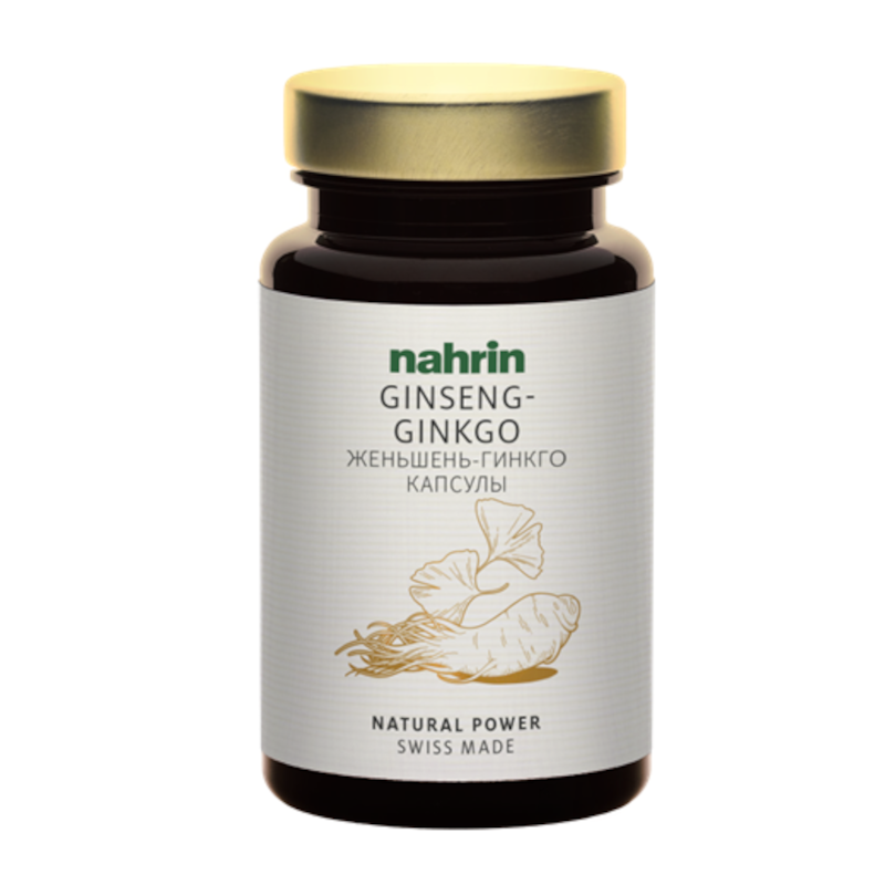 Изображение товара Nahrin Женьшень-Гинкго Билоба капсулы 30 шт для энергии и памяти