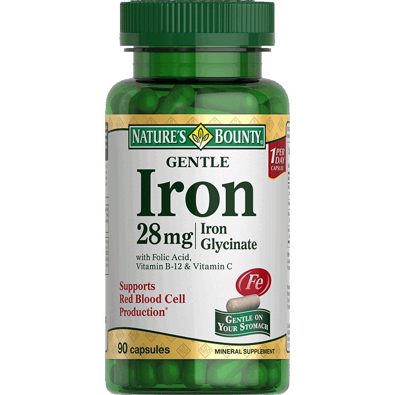 Изображение товара Nature's Bounty Легкодоступное железо 28 мг капсулы 90 шт для поддержки крови