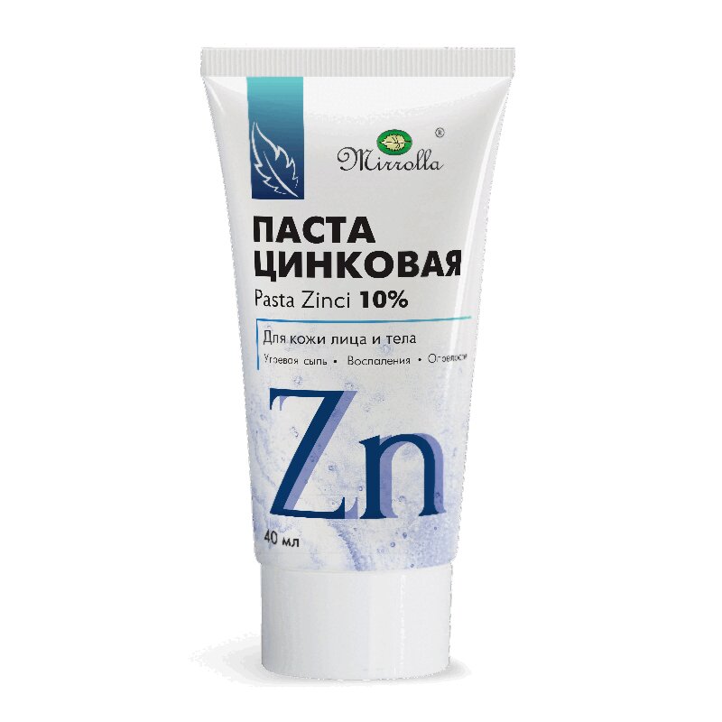 Изображение товара Цинковая паста Mirrolla 40 мл для заживления кожи и устранения воспалений