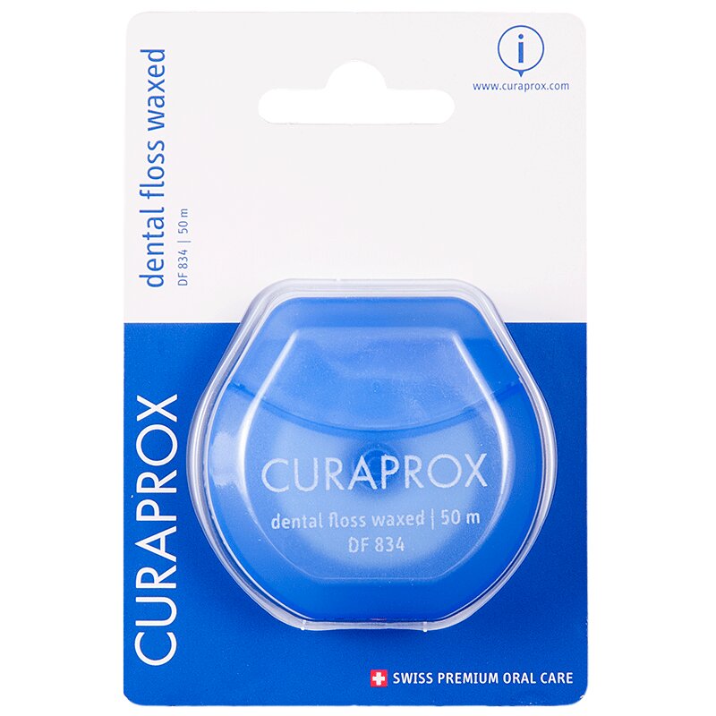 Изображение товара Межзубная гигиеническая нить Curaprox Мятная 50 м для эффективной очистки