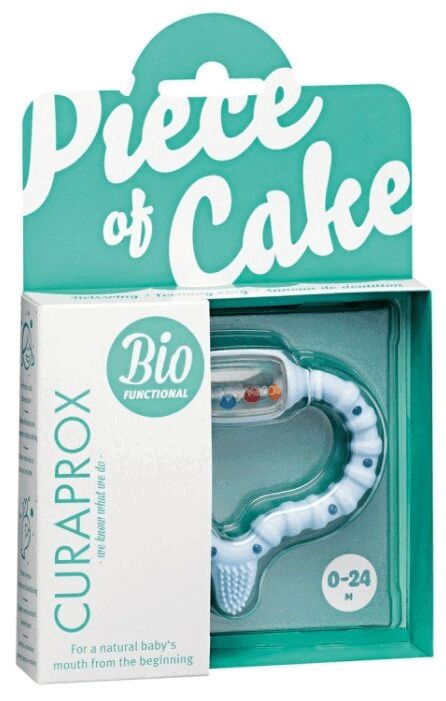 Изображение товара Прорезыватель для малышей Curaprox голубой безопасный массаж десен