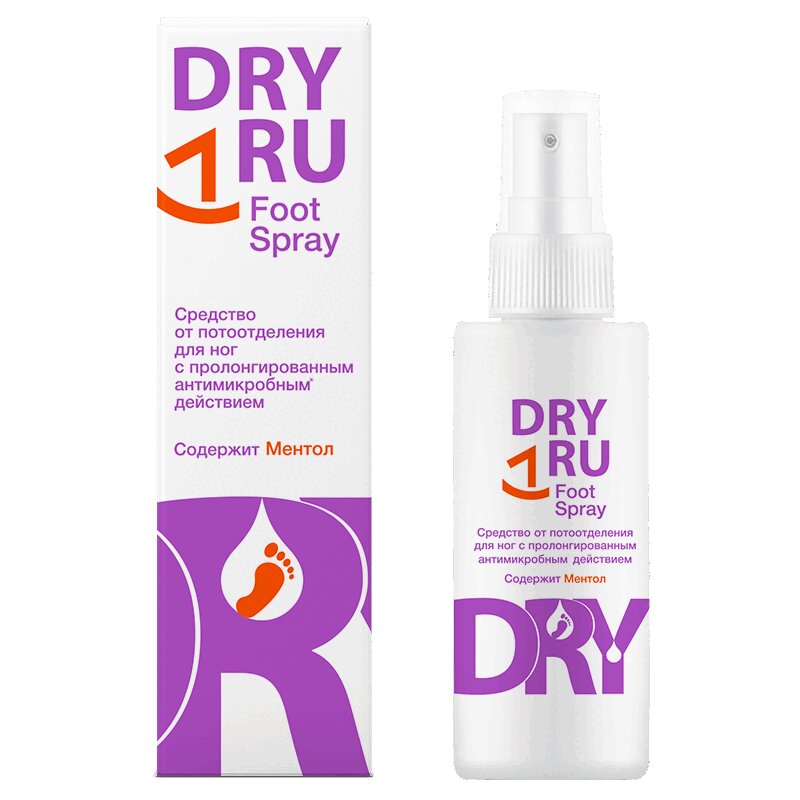Изображение товара Средство от потливости ног DRY RU Foot Spray освежающее 100 мл