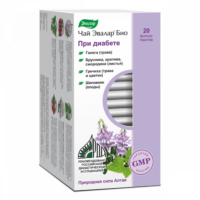 Изображение товара Эвалар Био Чай при диабете 20 фильтр-пакетов 2 г