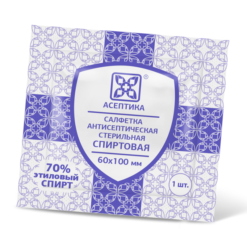 Изображение товара Асептика Салфетка спиртовая антисептическая 60 мм х 100 мм
