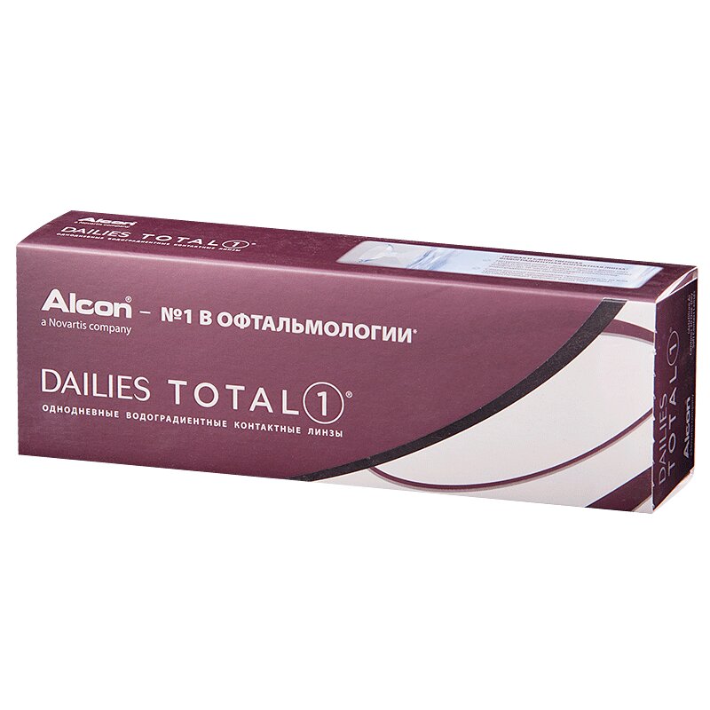 Изображение товара Мягкие контактные линзы Alcon Dailies Total 1 BC=8,5 -5,50, 30 шт, комфорт и здоровье глаз