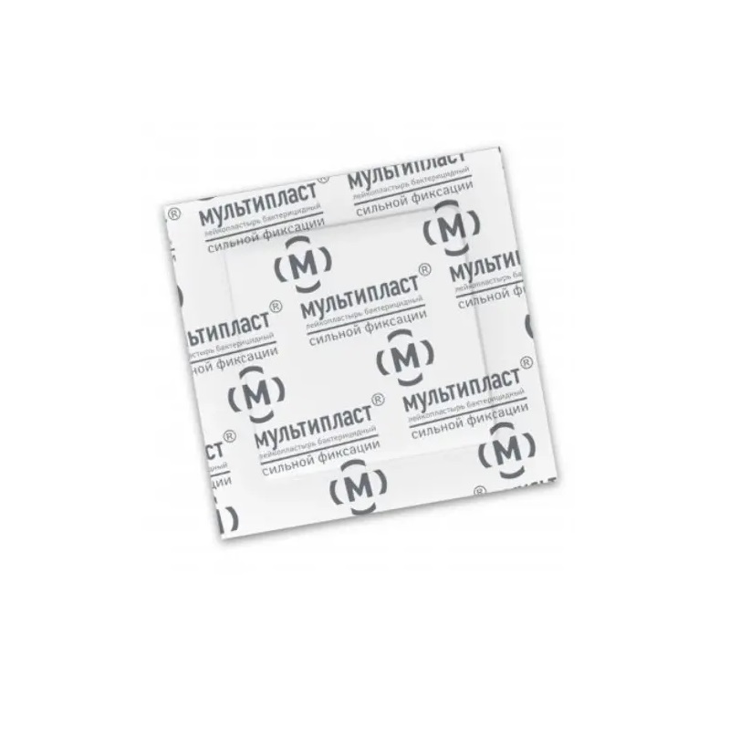 Изображение товара Мультипласт Лейкопластырь бактерицидный сильной фиксации 3,8 см х 3,8 см 1 шт