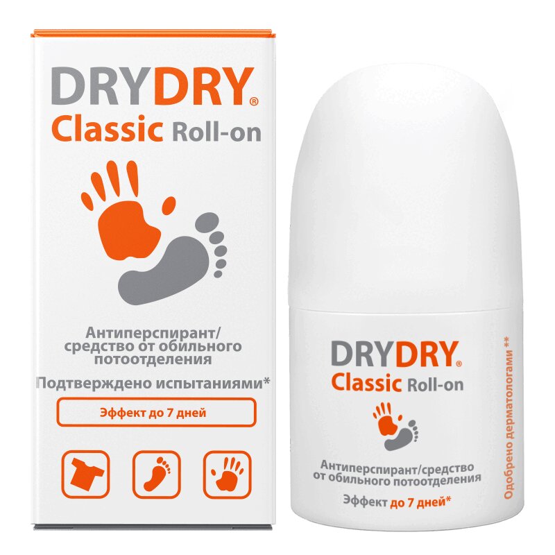 Изображение товара Dry Dry Classic Roll-on Средство от обильного потоотделения 35 мл длительный эффект