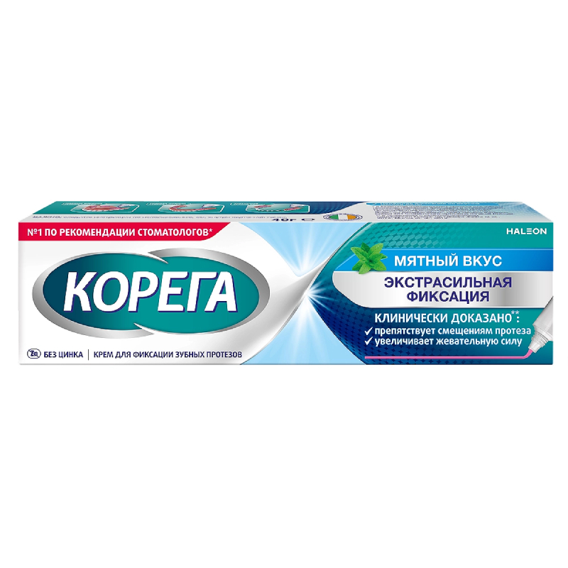 Изображение товара Корега крем для фиксации зубных протезов экстра сильной фиксации Мята 40 г